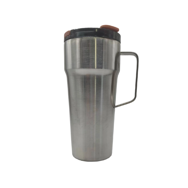 Duplex Wall Vacuum Insulated Travel Mug cum manubrio