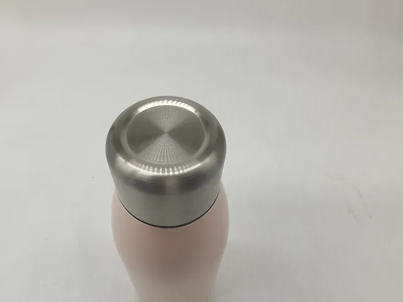 Pink stainless steel thermos flask for daily coffee and tea use